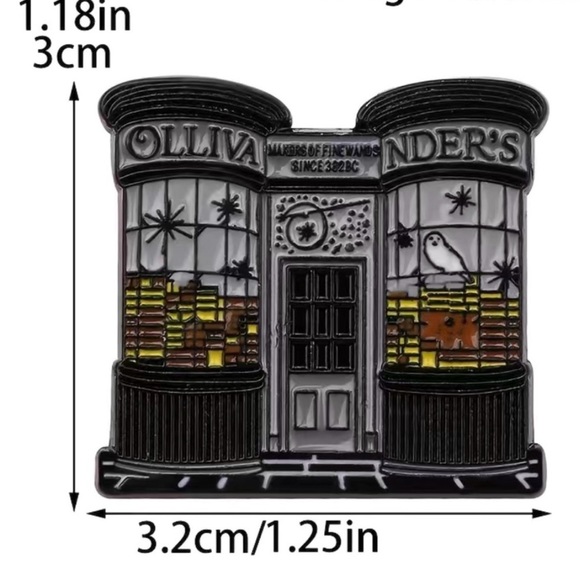 Harry Potter Hogwarts Ollivanders Wand Shop Enamel Pin NWOT - Picture 7 of 7